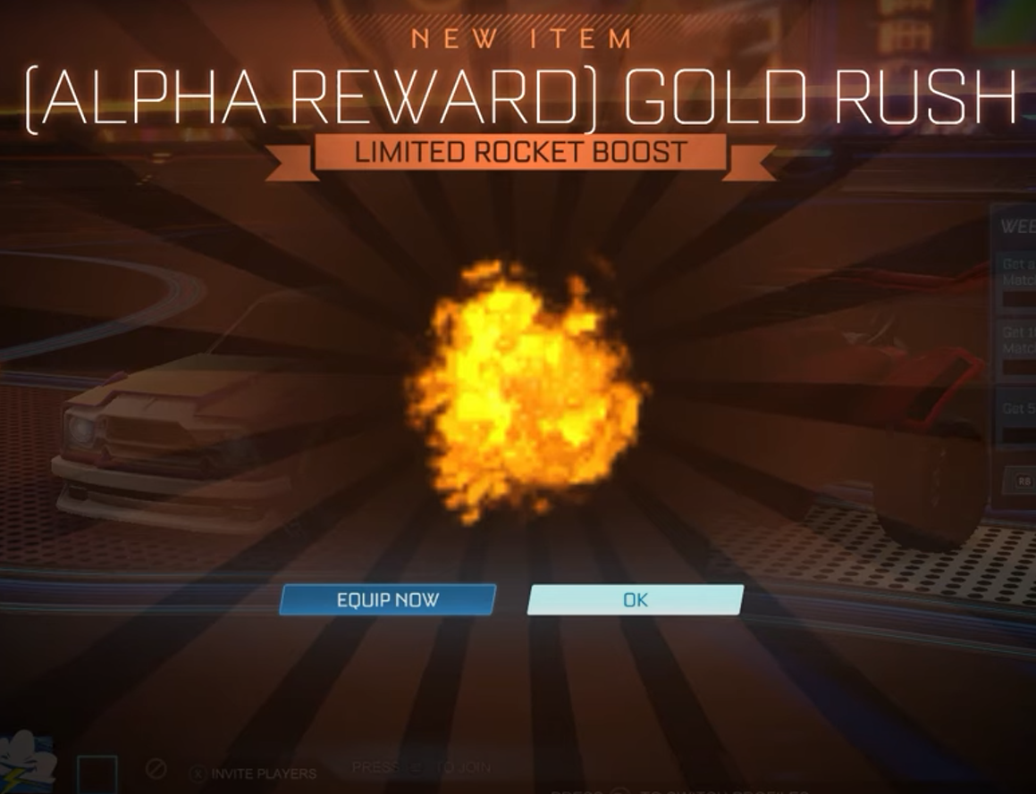 (Alpha Reward) Gold Rush New Item Alert in Rocket League
