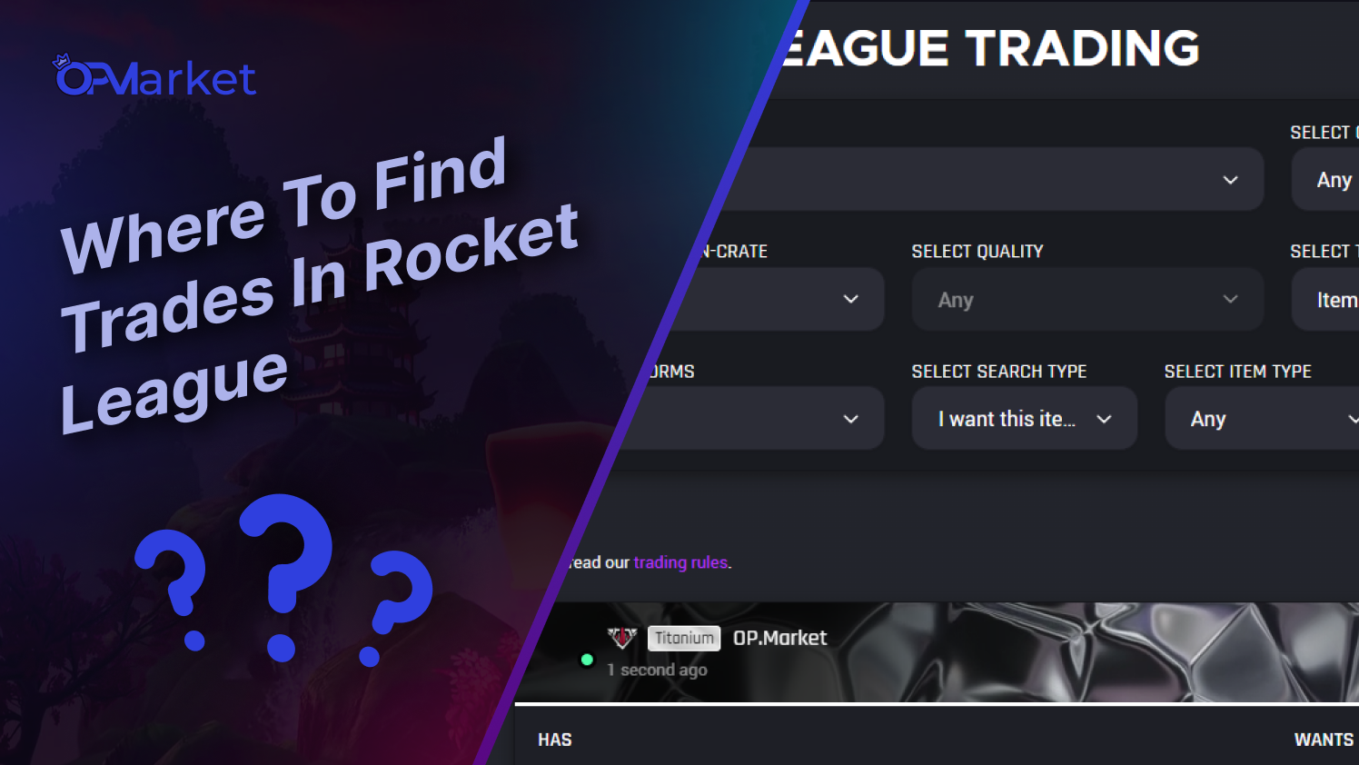 Where To Find Trades in Rocket League?
