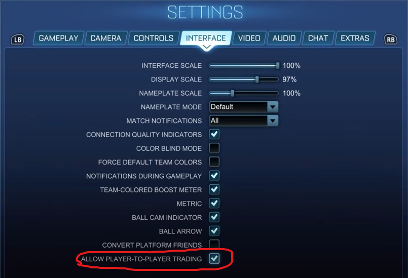 Allow Player to Player Trading Menu