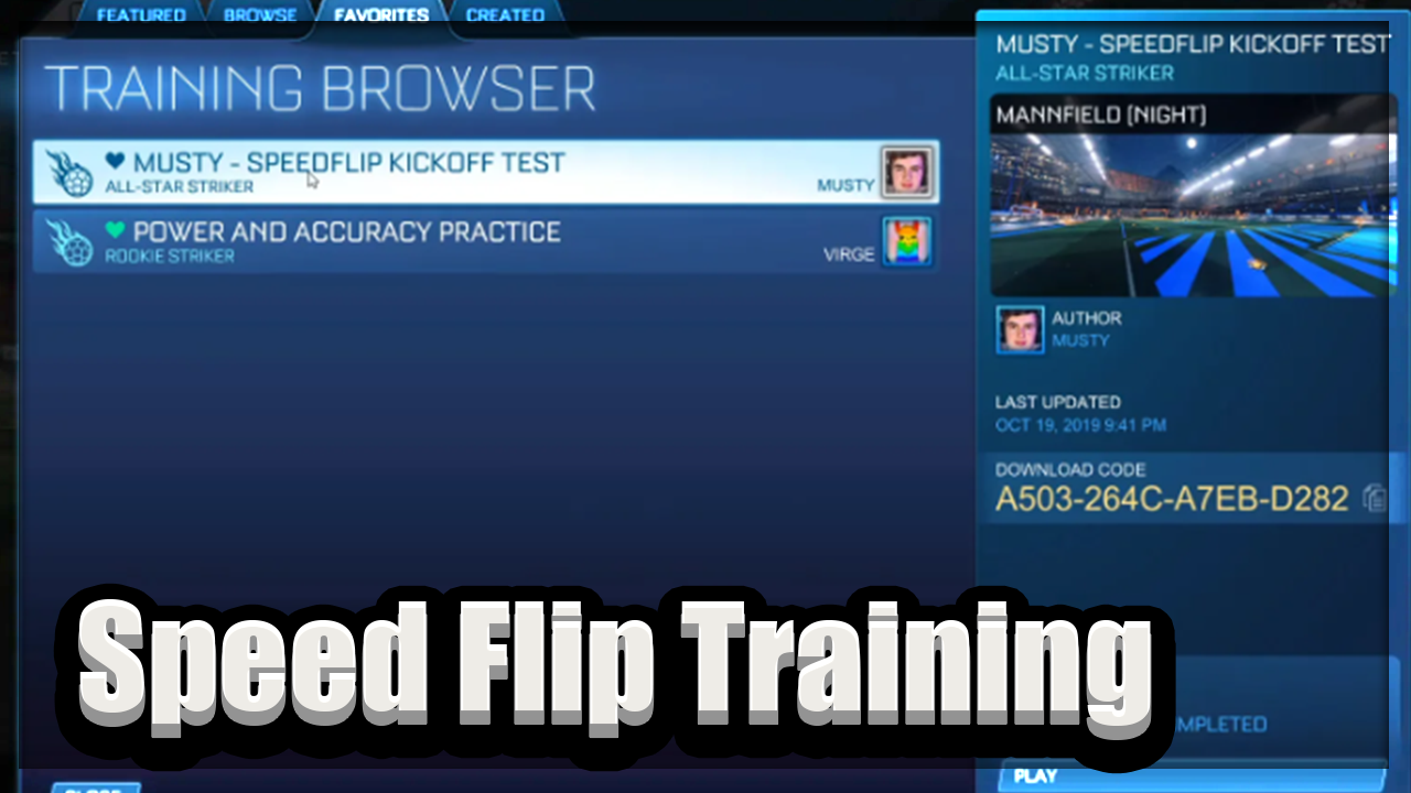 Rocket League Speed Flip Training Pack Codes